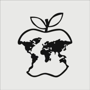 Jabłko mapa świata