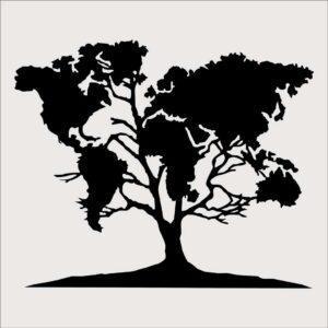 Drzewo mapa świata W0302