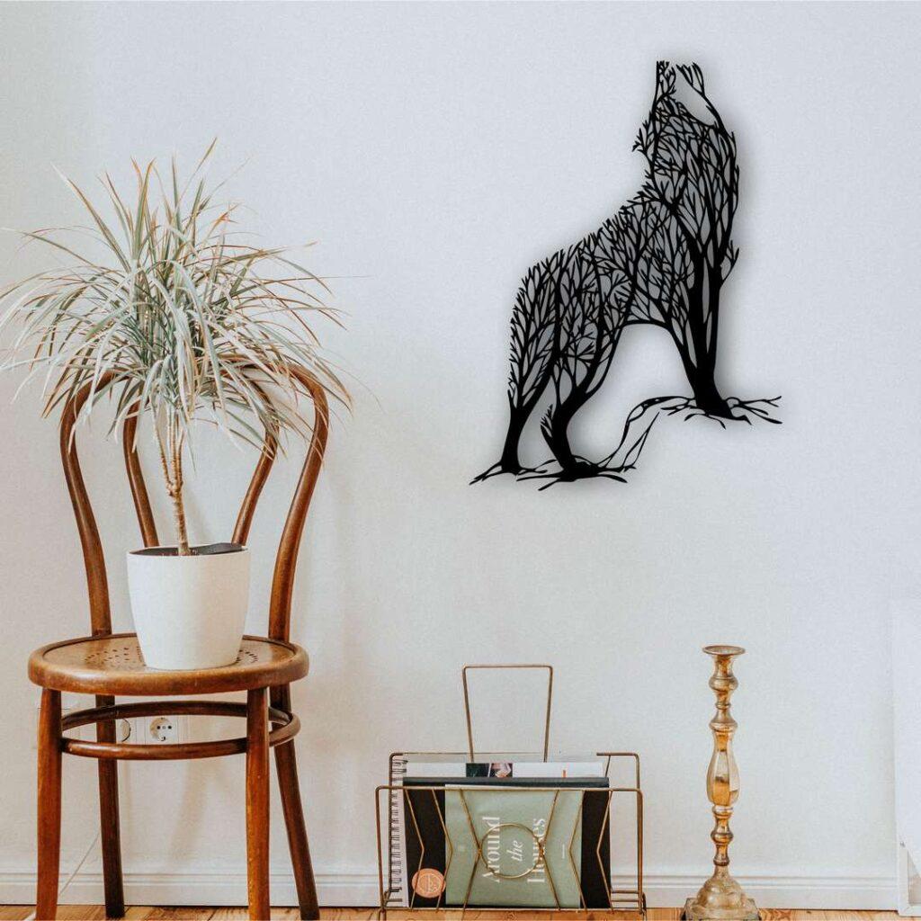 Wilk W0316 – obraz ażurowy z drewna