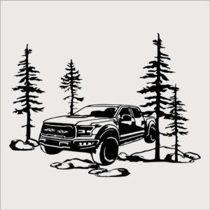 Terenówka w lesie W0338