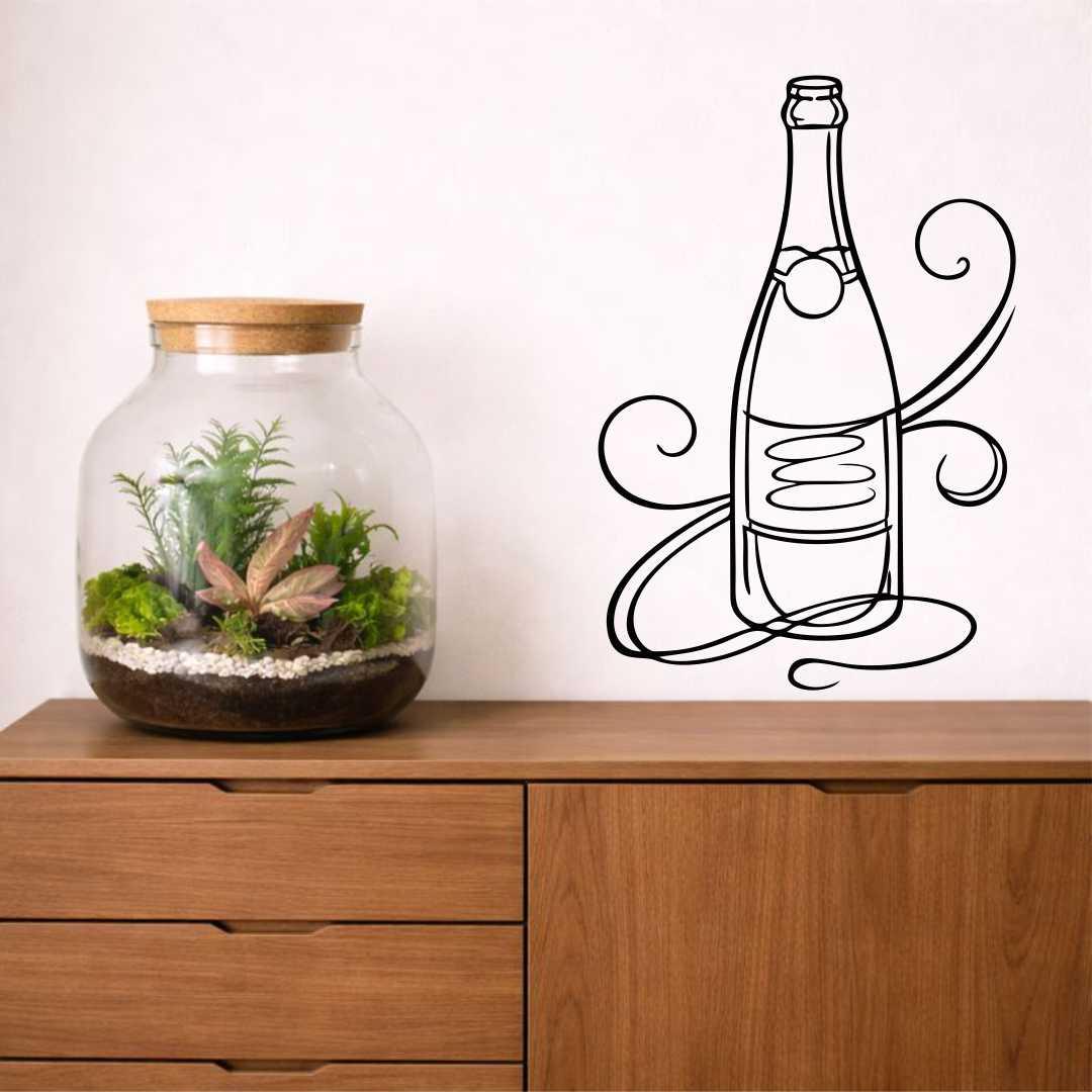 butelka obraz ażurowy obraz na ścianę dekoracja naścienna czarny