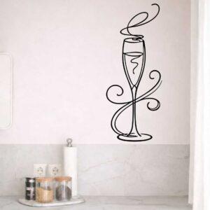 obraz ażurowy dekoracja naścienna wall art kieliszek czarny