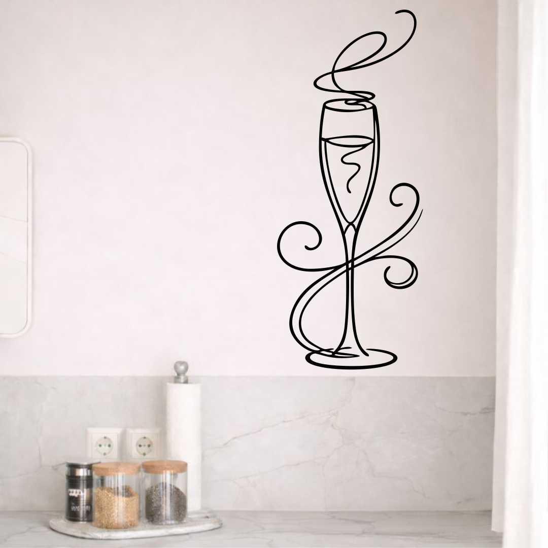 obraz ażurowy dekoracja naścienna wall art kieliszek czarny