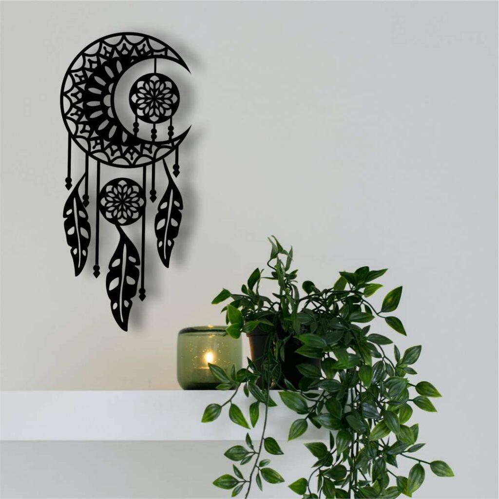 obraz ażurowy łapacz snów półksiężyc obraz dekoracyjny