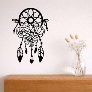 Obraz ażurowy łapacz snów z kwiatami – dekoracja ścienna jako ozdoba salonu