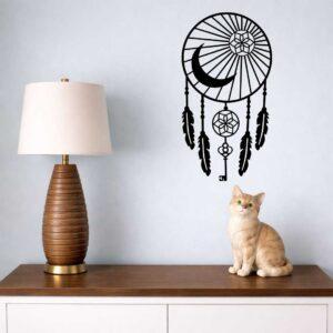 obraz ażurowy łapacz snów w kolorze czarnym