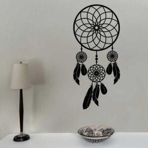 obraz ażurowy łapacz snów geometryczny z drewna – dekoracja ścienna