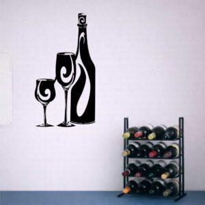 obraz ażurowy kieliszki i wino czarny decor dekoracja na ścianę do salonu jadalni kuchni