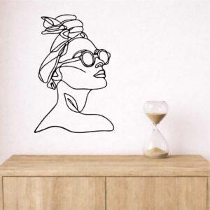 Obraz ażurowy Line Art Kobieta w okularach