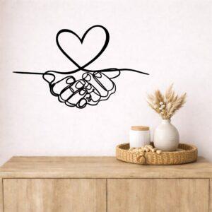 Obraz ażurowy Line Art Serce na dłoni