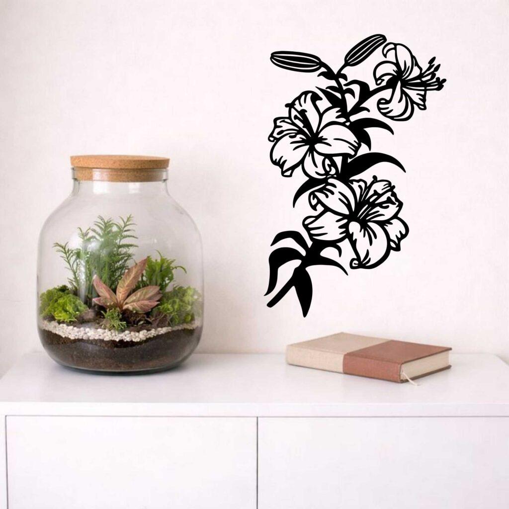 lilia obraz ażurowy wall art czarny