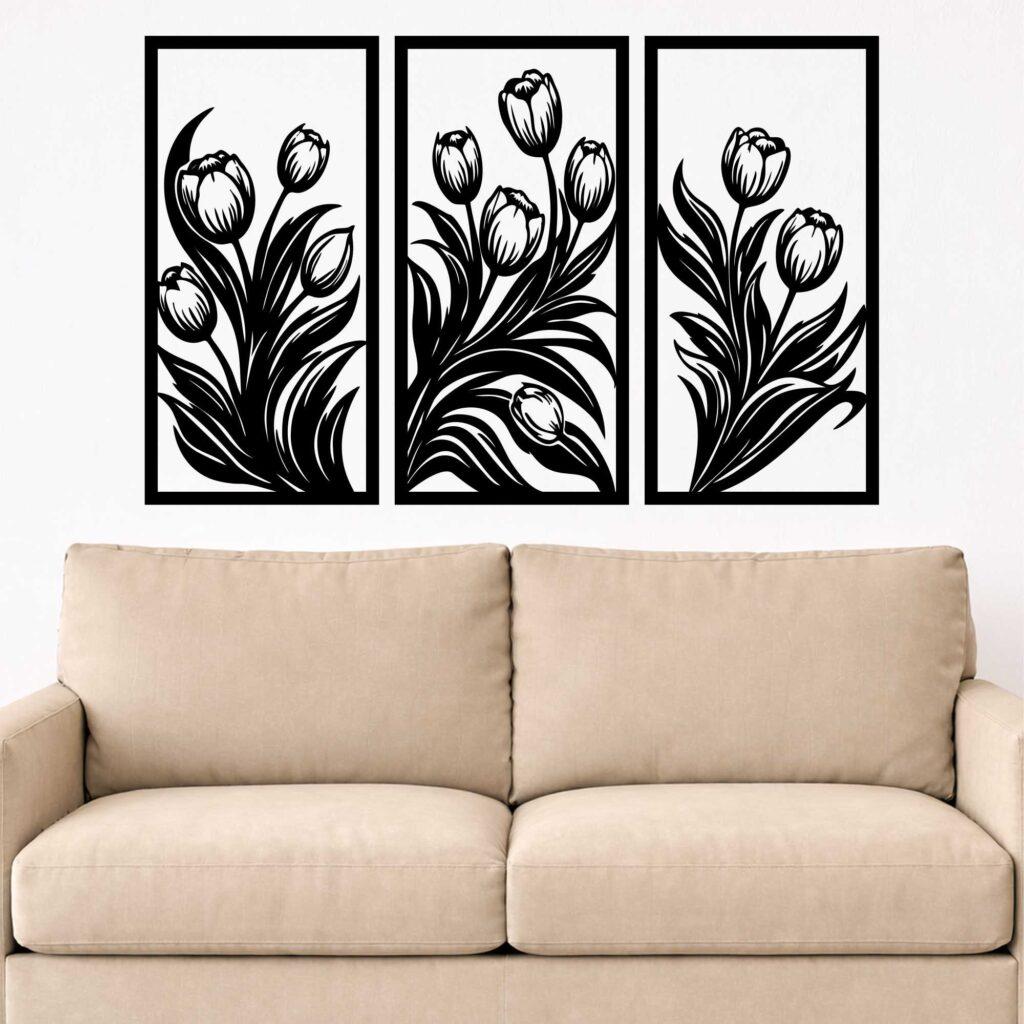 tulipany obraz ażurowy